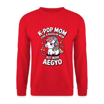 K-Pop Mama Lustig Korea Musik Aegyo - Unisex Pullover - Rot - Vorne - Alina (178cm) & Michal (187cm)
