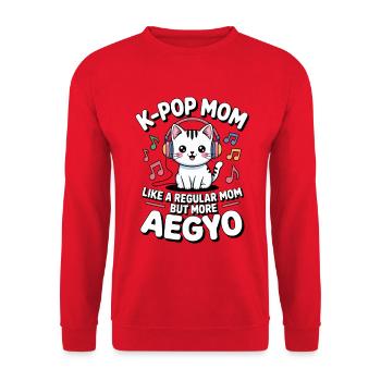 K-Pop Mom Funny Korea Music Aegyo - Unisex Sweatshirt - red - Front - Alina (178cm) & Michal (187cm)