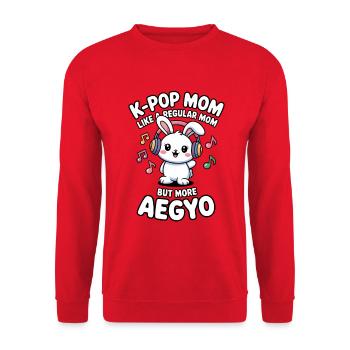 K-Pop Mom Funny Korea Music Aegyo - Unisex Sweatshirt - red - Front - Alina (178cm) & Michal (187cm)