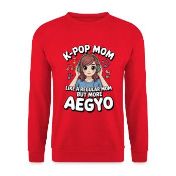 K-Pop Mama Lustig Korea Musik Aegyo - Unisex Pullover - Rot - Vorne - Alina (178cm) & Michal (187cm)