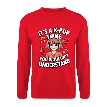 K-Pop Chose Drôle Corée Musique Anime - Sweat-shirt Unisexe - rouge - Devant - Alina (178cm) & Michal (187cm)