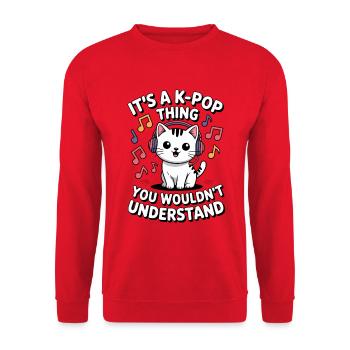 K-Pop Thing Funny Korea Music Anime - Unisex Sweatshirt - red - Front - Alina (178cm) & Michal (187cm)