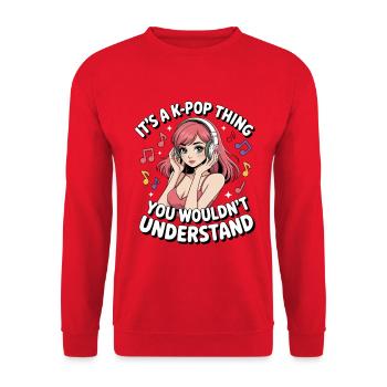 K-Pop Chose Drôle Corée Musique Anime - Sweat-shirt Unisexe - rouge - Devant - Alina (178cm) & Michal (187cm)