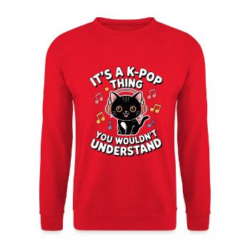 K-Pop Thing Lustig Korea Musik Anime - Unisex Pullover - Rot - Vorne - Alina (178cm) & Michal (187cm)