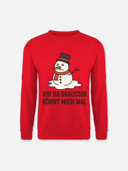 Kummer Schneemann Spruchdesign Weihnachten Santa - Unisex Pullover - Rot