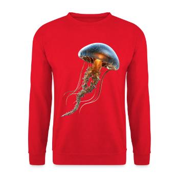 Jellyfish Jellyfish Fire Jellyfish Medusa Cute Jellyfish - Unisex Sweatshirt - red - Front - Alina (178cm) & Michal (187cm)