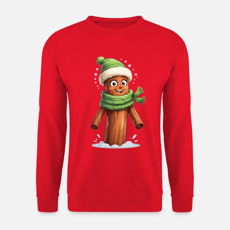 Winterbaumstumpf mit Schal - Unisex Pullover - Rot