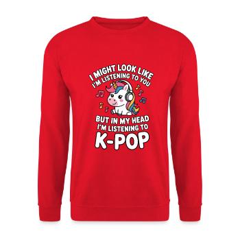 K-Pop Drôle Corée Musique Anime - Sweat-shirt Unisexe - rouge - Devant - Alina (178cm) & Michal (187cm)