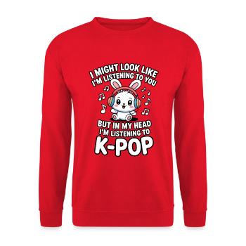 K-Pop Drôle Corée Musique Anime - Sweat-shirt Unisexe - rouge - Devant - Alina (178cm) & Michal (187cm)