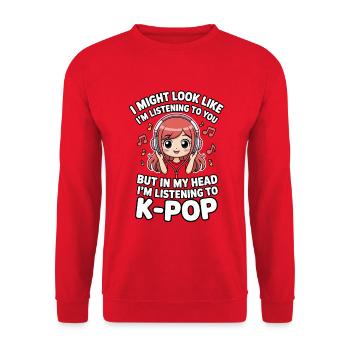 K-Pop Drôle Corée Musique Anime - Sweat-shirt Unisexe - rouge - Devant - Alina (178cm) & Michal (187cm)