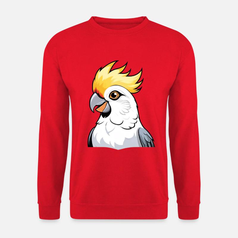 Kakadu Cartoon mit Gelbkamm - Unisex Pullover - Rot