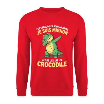 Les crocodiles sont mignons je suis mignon - Sweat-shirt Unisexe - rouge - Devant - Alina (178cm) & Michal (187cm)