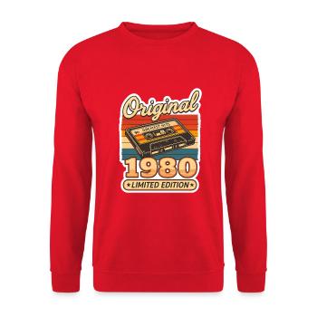Original 1980, Limited Edition Rétro Vintage - Sweat-shirt Unisexe - rouge - Devant - Alina (178cm) & Michal (187cm)
