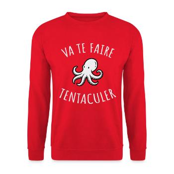 Va te faire tentaculer Humour drôle et absurde - Sweat-shirt Unisexe - rouge - Devant - Alina (178cm) & Michal (187cm)