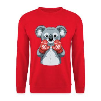 Koala d’hiver avec des gants rouges - Sweat-shirt Unisexe - rouge - Devant - Alina (178cm) & Michal (187cm)