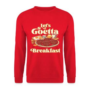 Goetta Wurst Let's Goetta Breakfast - Unisex Pullover - Rot - Vorne - Alina (178cm) & Michal (187cm)