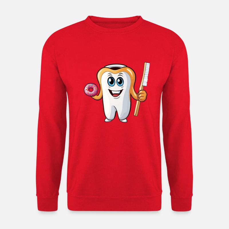 Zahnheld Donut Zahnbürste - Unisex Pullover - Rot