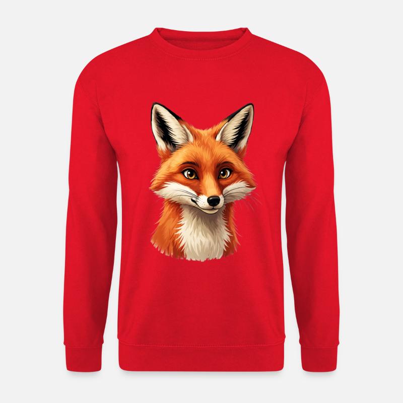 Wärmender Fuchs Kopf Illustration - Unisex Pullover - Rot