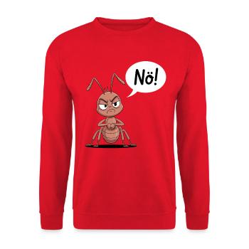 Witzige Ameise Sagt Nö - Unisex Pullover - Rot - Vorne - Alina (178cm) & Michal (187cm)