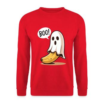 Banana Ghost Halloween - Unisex Sweatshirt - red - Front - Alina (178cm) & Michal (187cm)