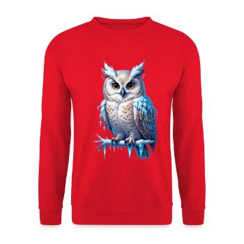 Frosty Owl Majesty - Unisex Sweatshirt - red - Front - Alina (178cm) & Michal (187cm)