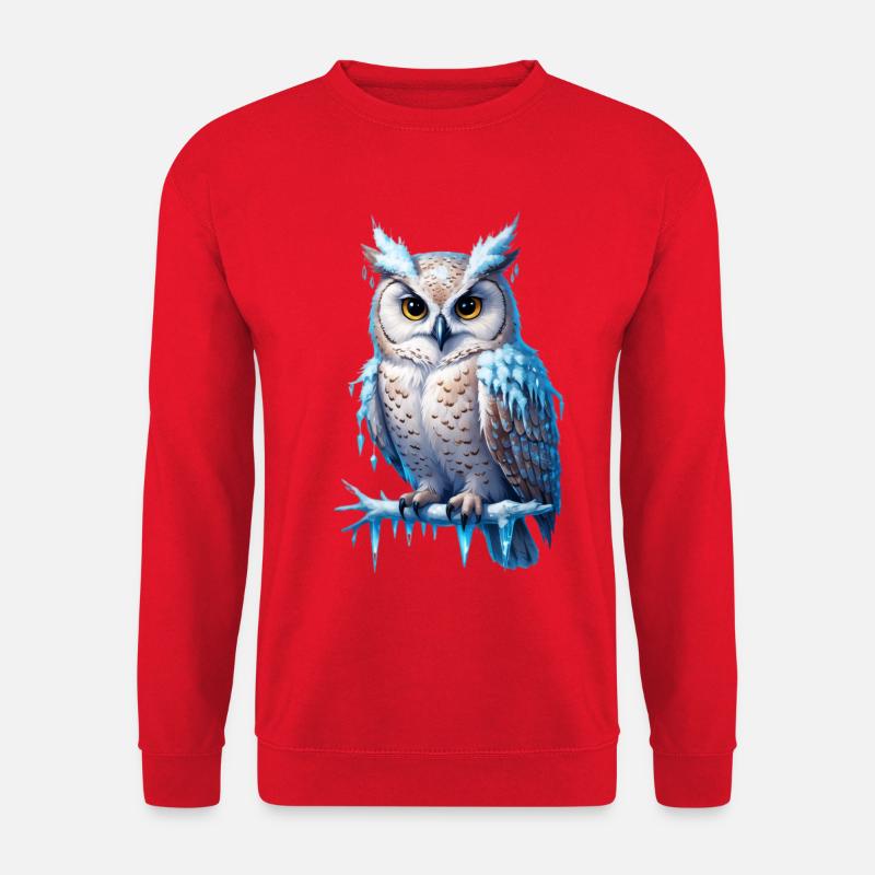 Frostige Eulenmajestät - Unisex Pullover - Rot