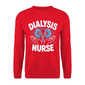Dialysis nurse motif - Unisex Sweatshirt - red - Front - Alina (178cm) & Michal (187cm)