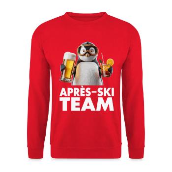 L’équipe Après-Ski Penguin - Sweat-shirt Unisexe - rouge - Devant - Alina (178cm) & Michal (187cm)