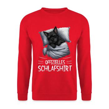 Official Sleep Shirt Affenpinscher Dog - Unisex Sweatshirt - red - Front - Alina (178cm) & Michal (187cm)