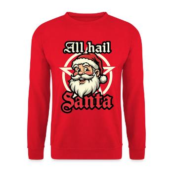 Heil dem Weihnachtsmann - Unisex Pullover - Rot - Vorne - Alina (178cm) & Michal (187cm)