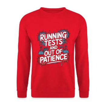 Lab Technician Running Tests And Laboratory Work - Unisex Sweatshirt - red - Front - Alina (178cm) & Michal (187cm)