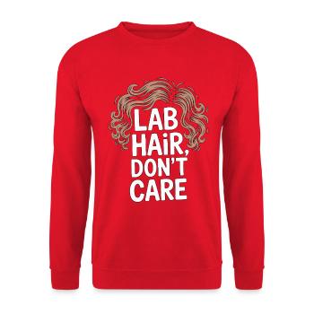 Technicien de laboratoire Cheveux de laboratoire Don’t Care Phlébotomiste - Sweat-shirt Unisexe - rouge - Devant - Alina (178cm) & Michal (187cm)