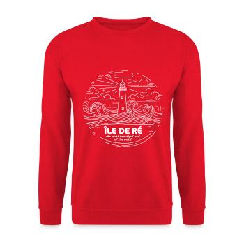 Île de Ré Bel Endroit du Monde Charente-Maritime - Sweat-shirt Unisexe - rouge - Devant - Alina (178cm) & Michal (187cm)
