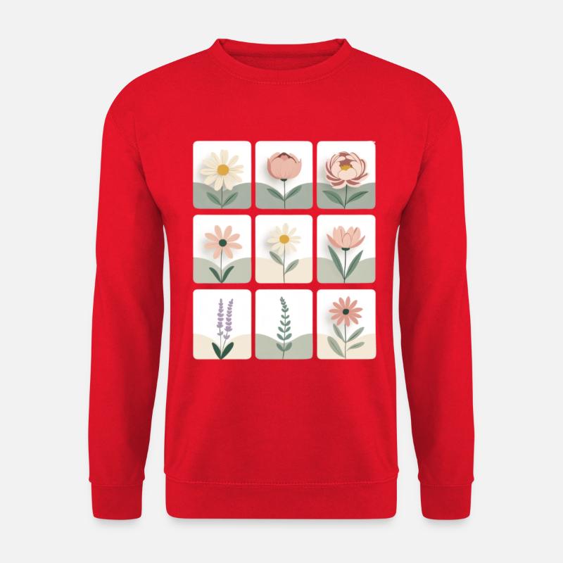 Pastellblumen Serie - Unisex Pullover - Rot