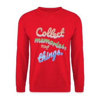 Collect Memories Not Things - Unisex Sweatshirt - red - Front - Alina (178cm) & Michal (187cm)