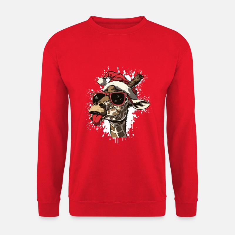 Giraffe Weihnachten Lustig - Unisex Pullover - Rot