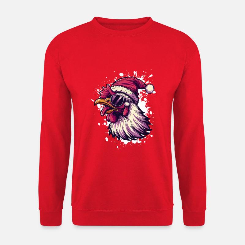 Hahn Weihnachten Lustig - Unisex Pullover - Rot