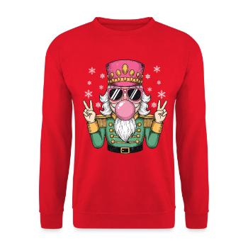 Nussknacker Bubble Gum - Unisex Pullover - Rot - Vorne - Alina (178cm) & Michal (187cm)