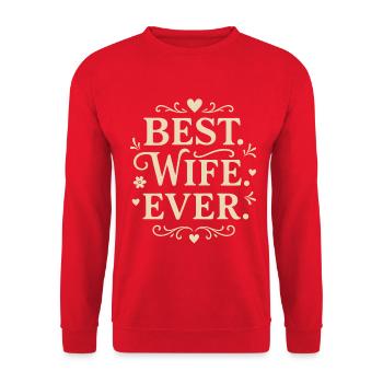 Best Wife Ever Gift for Wife Love - Unisex Sweatshirt - red - Front - Alina (178cm) & Michal (187cm)