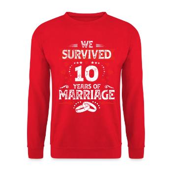 Vintage 10ème Mariage Anniversaire couple mariage - Sweat-shirt Unisexe - rouge - Devant - Alina (178cm) & Michal (187cm)