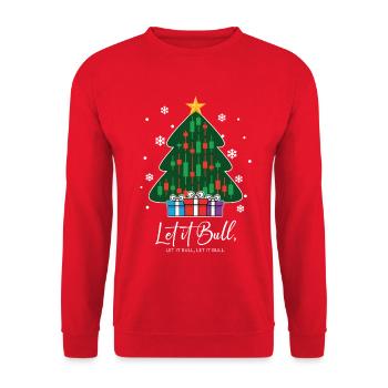Let It Bull Crypto Exchanges Arbre de Noël - Sweat-shirt Unisexe - rouge - Devant - Alina (178cm) & Michal (187cm)