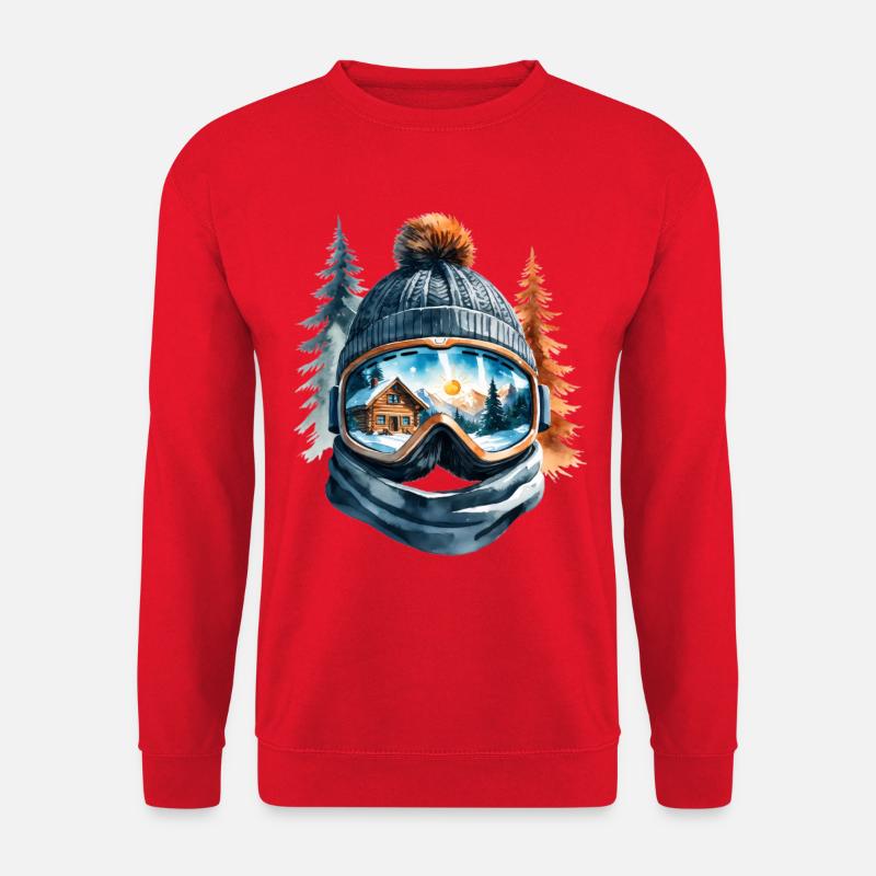 Winter Landscape Reflection Goggles - Unisex Sweatshirt - red
