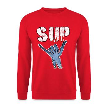 SUP - Unisex Sweatshirt - red - Front - Alina (178cm) & Michal (187cm)