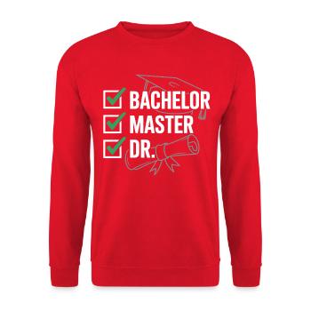 Graduation banner Bachelor Master Dr - Unisex Sweatshirt - red - Front - Alina (178cm) & Michal (187cm)