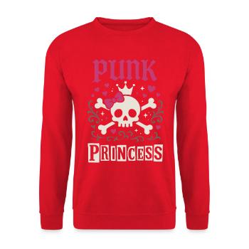 Punk Princess Skull Crown Heart - Unisex Sweatshirt - red - Front - Alina (178cm) & Michal (187cm)