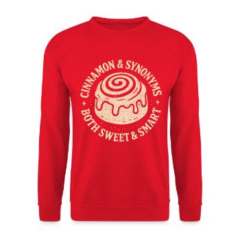 Vintage Zimt Synonyme Sowohl Süß Smart - Unisex Pullover - Rot - Vorne - Alina (178cm) & Michal (187cm)