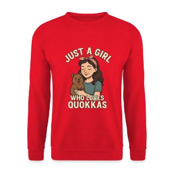 Juste une fille qui aime les quokkas - Sweat-shirt Unisexe - rouge - Devant - Alina (178cm) & Michal (187cm)