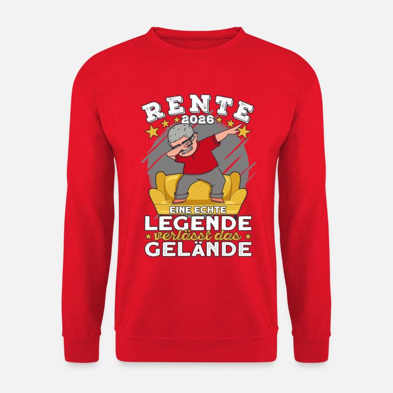 Rentner 2026 Rente Ruhestand Legende Geschenkidee - Unisex Pullover - Rot