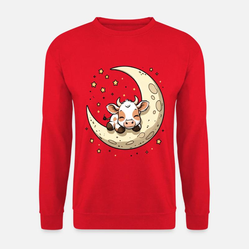 Mondkuh Traum - Unisex Pullover - Rot