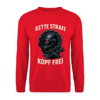 Chain Taut Head Free Biker Shirt Motorcycle - Unisex Sweatshirt - red - Front - Alina (178cm) & Michal (187cm)